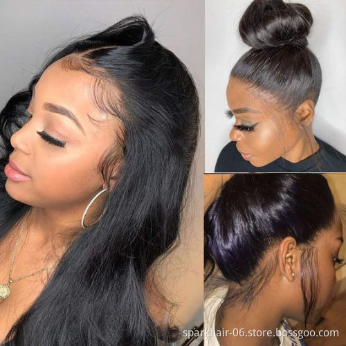 Mink Brazilian Virgin Human Hair Hd Full Transparent Lace Frontal Wig For Black Women Straight Lace Front Wig Human Hair